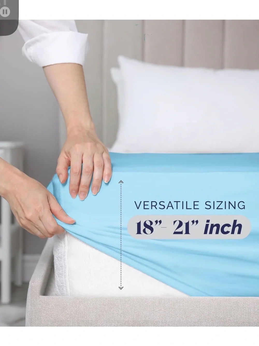 Light Blue Fitted Sheet Set - Soft Mattress Cover